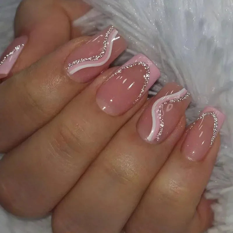 Faux Ongles French Dégradé 24 Pièces – Style Doux & Féminin