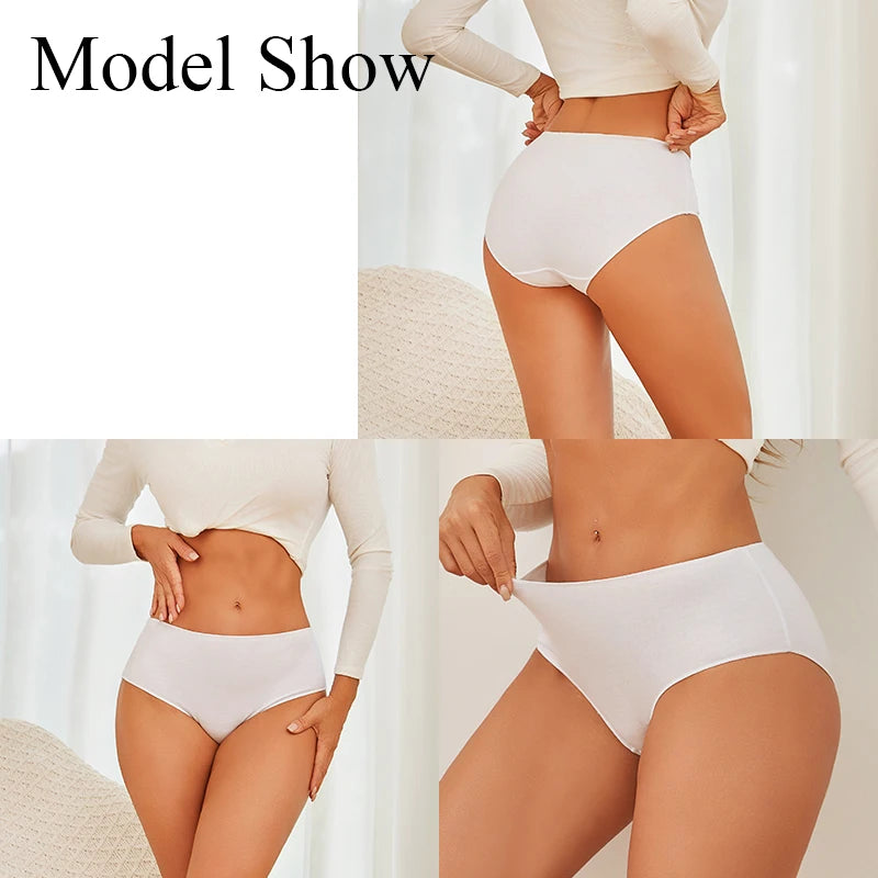 Lot de 4 Culottes Taille Haute en Coton – Confort & Maintien Quotidien