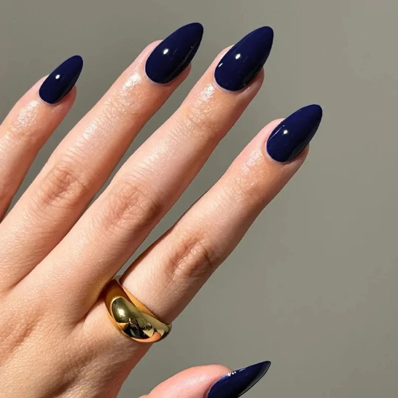 Faux Ongles Noirs Amande 24 Pièces – Style Chic & Intemporel