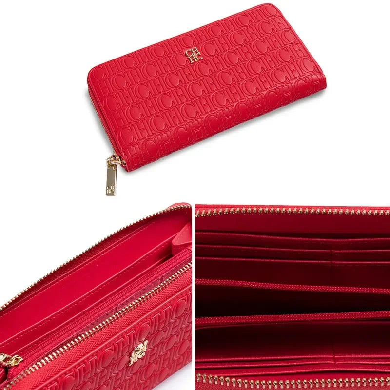 Portefeuille Femme Élégant à Fermeture Zippée – Grande Capacité & Finition Premium