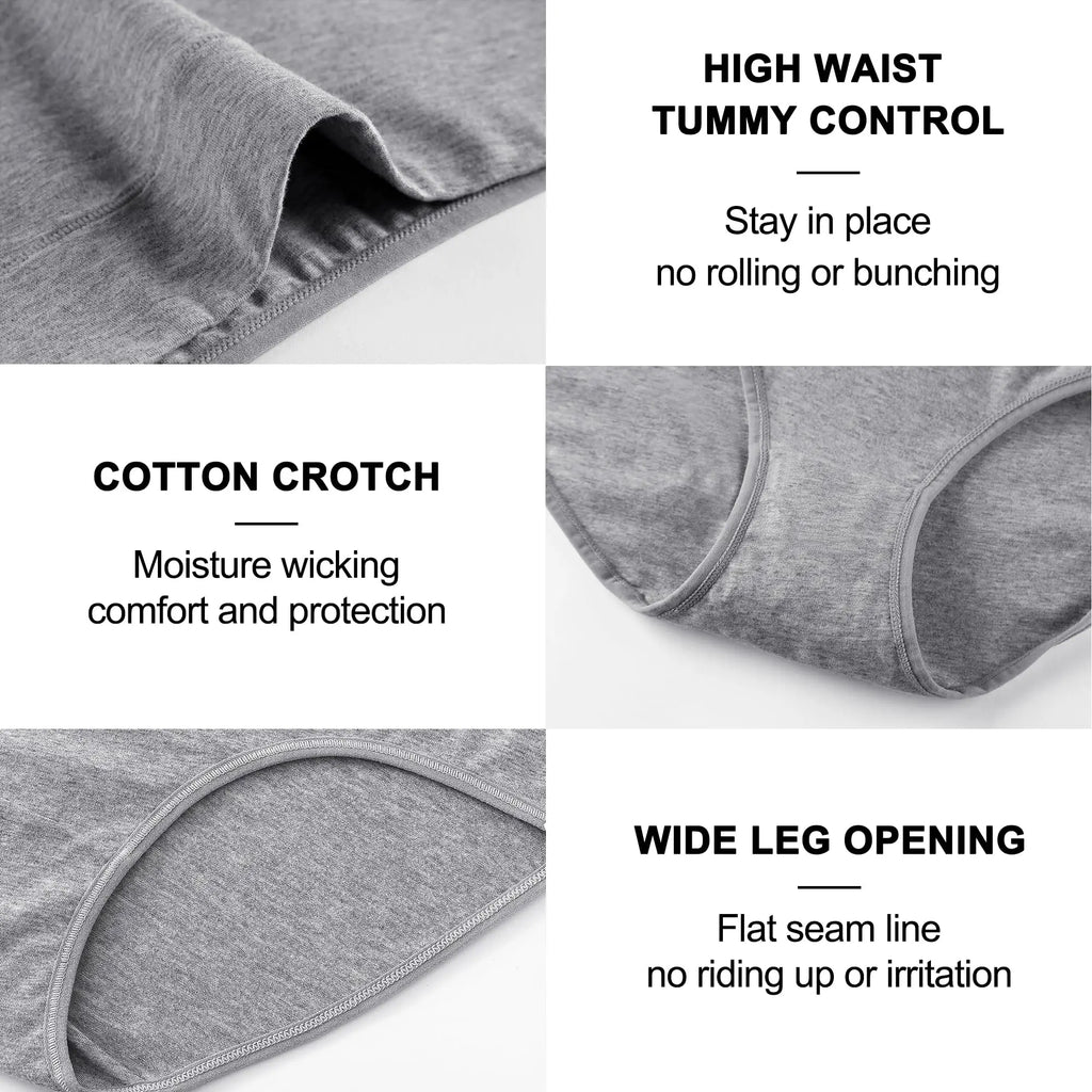 Lot de 4 Culottes Taille Haute en Coton – Douceur & Maintien