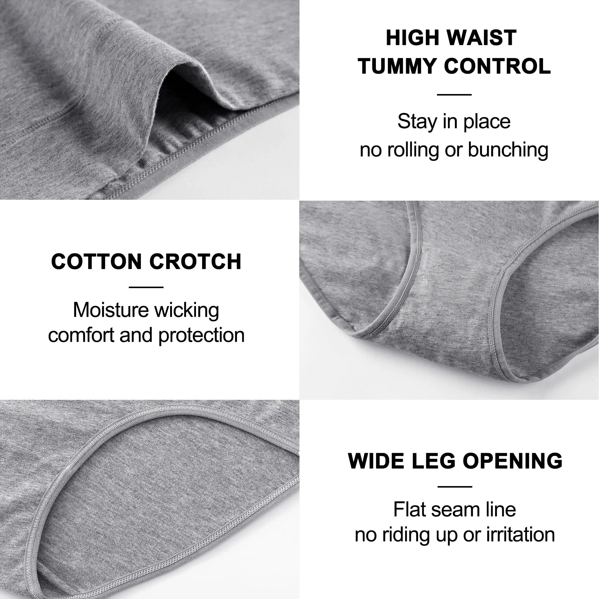 Lot de 4 Culottes Taille Haute en Coton – Douceur & Maintien